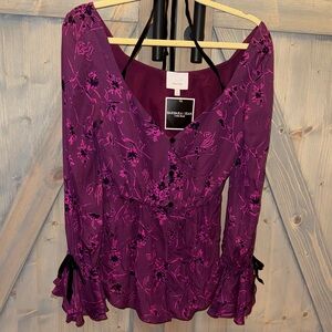 Cinq à Sept Purple Floral Blouse